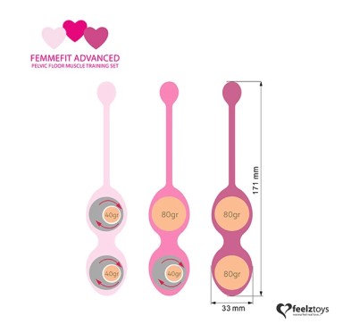 Kulki kegla - FeelzToys FemmeFit Advanced Set 3 szt